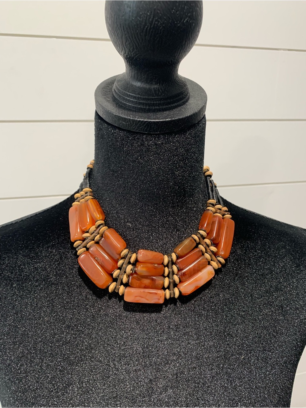 Handcrafted Brown Agate Statement Necklace - Women Jewelry